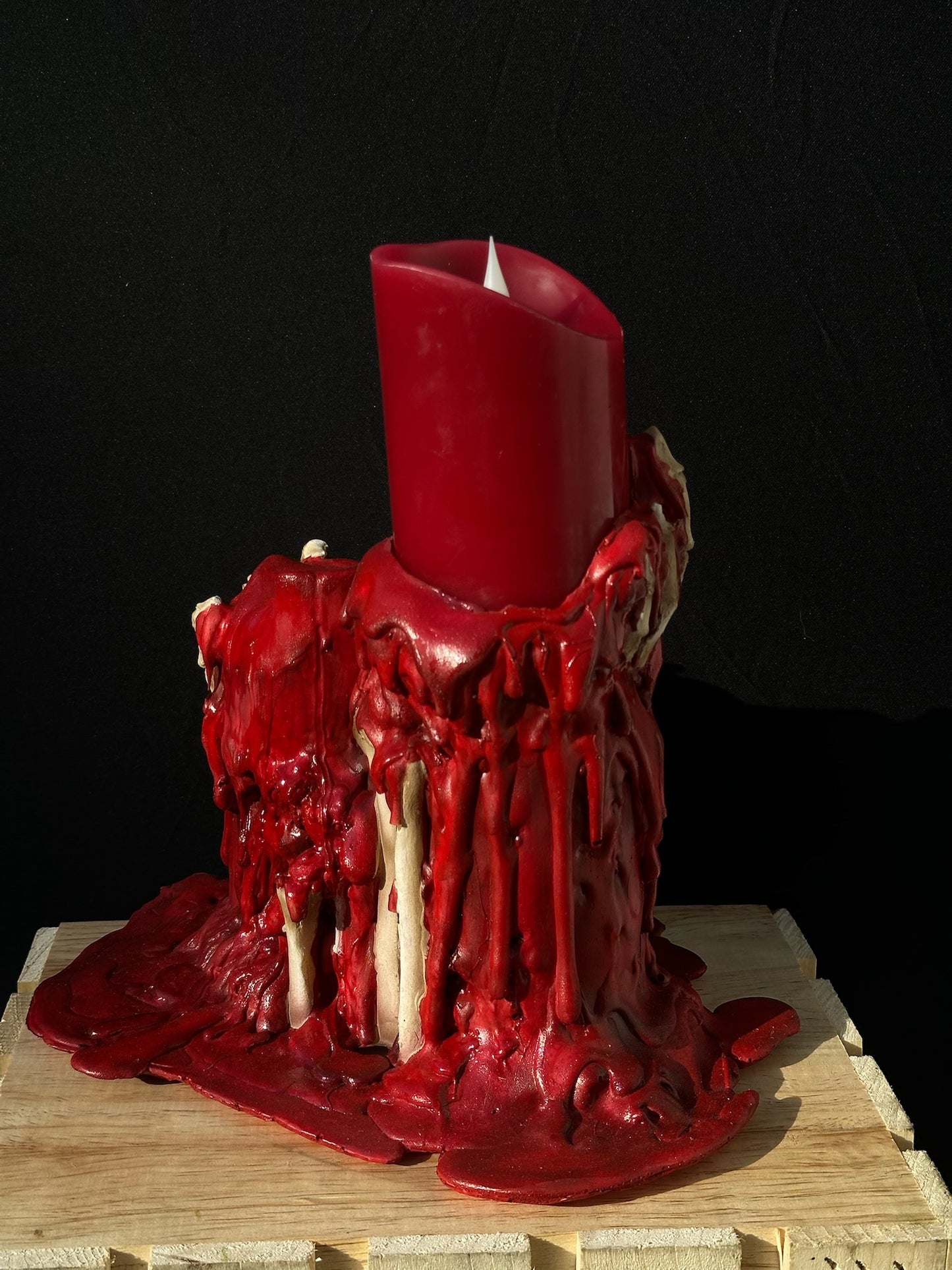 Skeletal Hands Candle