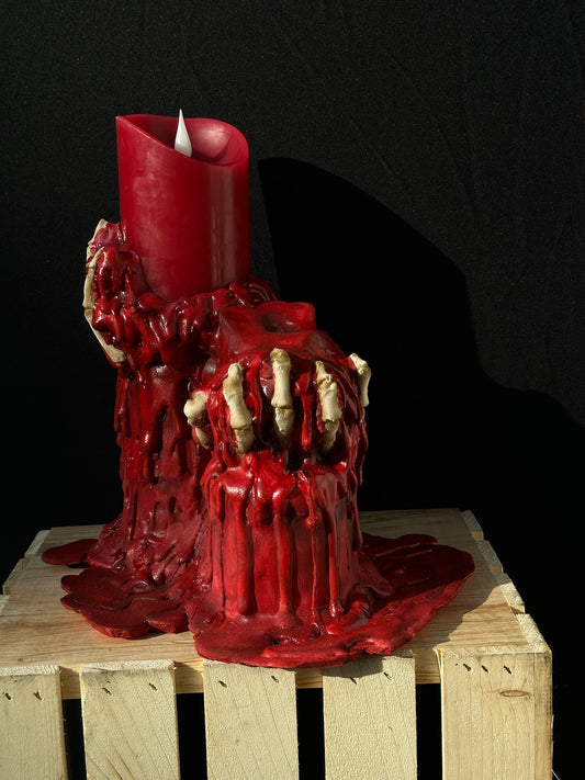 Skeletal Hands Candle